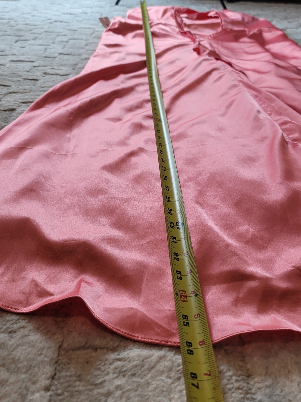 NWT WEAR YOUR LOVE Coral Satin Corseted Formal Gown High Slit Size 22 - Picture 12 of 16